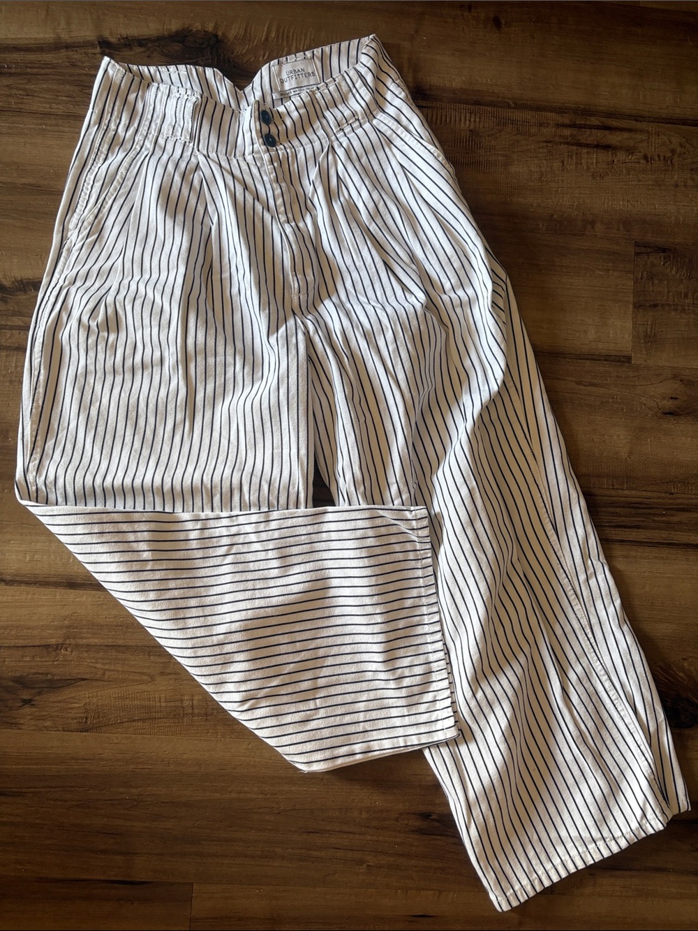Urban Outfitters White Pinstripe Chinos